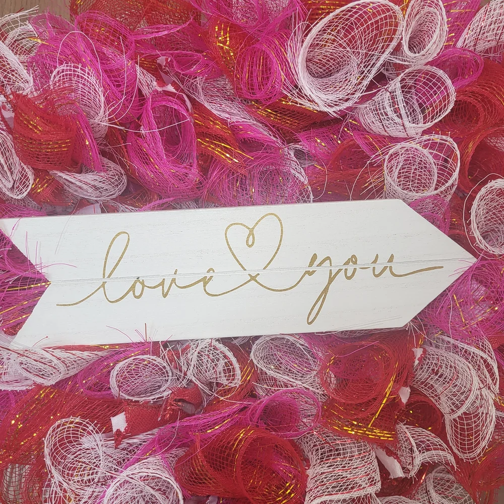 Pink and Red Heart Wreath